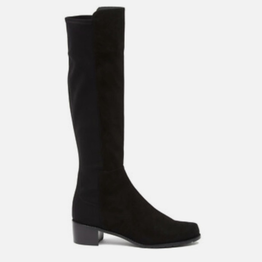 NIB STUART WEITZMAN Halfback 50 50 STRETCH SUEDE BLACK Knee Boot Size 6M